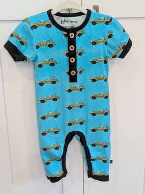 Blue Lola & Taylor One Piece With Car Print